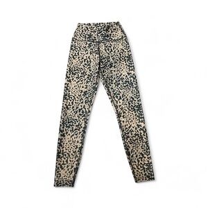 Animal Print Leggings - Black and Tan